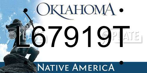 L67919T Oklahoma License Plate