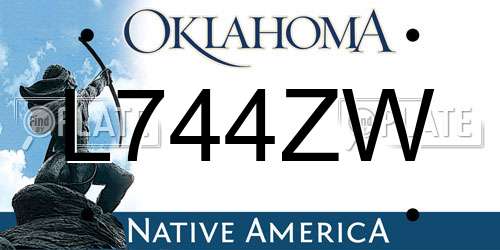 L744ZW Oklahoma License Plate