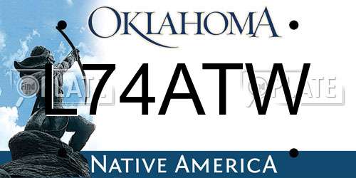 L74ATW Oklahoma License Plate