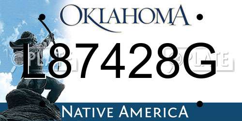 L87428G Oklahoma License Plate