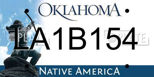 LA1B154 Oklahoma License Plate