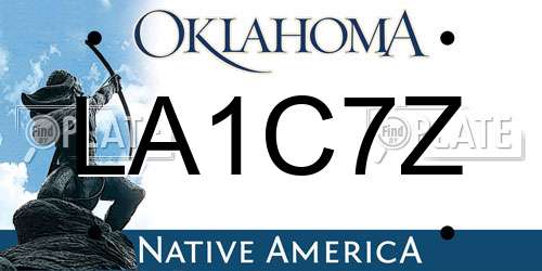 LA1C7Z Oklahoma License Plate