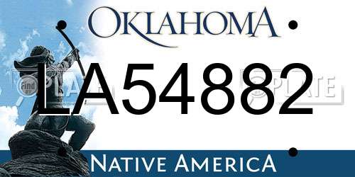 LA54882 Oklahoma License Plate