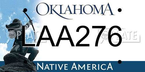 LAA276 Oklahoma License Plate