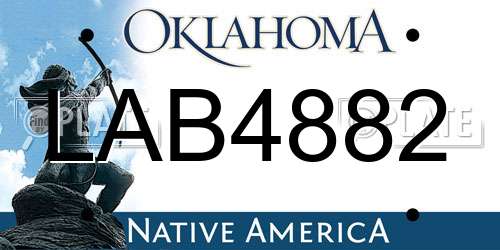 LAB4882 Oklahoma License Plate