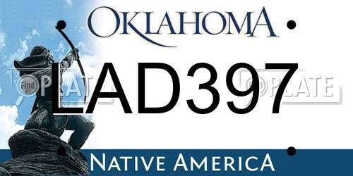 LAD397 Oklahoma License Plate
