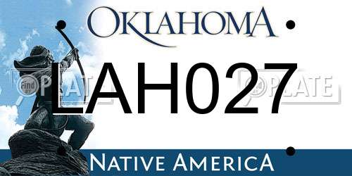 LAH027 Oklahoma License Plate