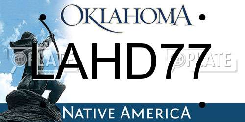 LAHD77 Oklahoma License Plate