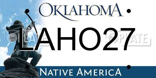 LAHO27 Oklahoma License Plate