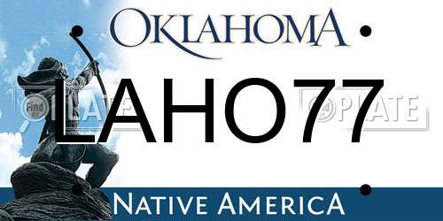LAHO77 Oklahoma License Plate