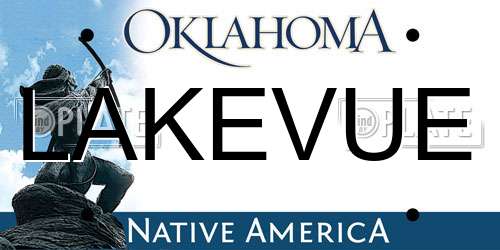 LAKEVUE Oklahoma License Plate