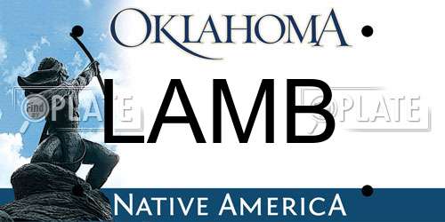 LAMB Oklahoma License Plate