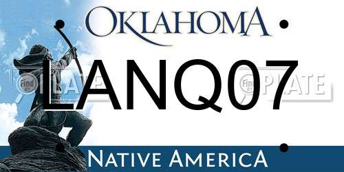 LANQ07 Oklahoma License Plate