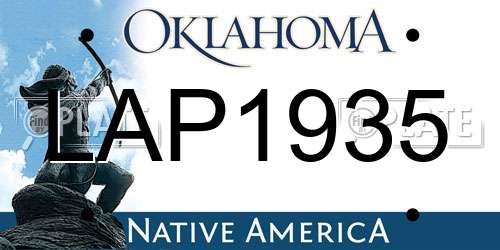 LAP1935 Oklahoma License Plate