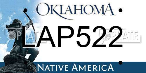 LAP522 Oklahoma License Plate