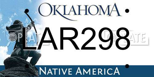 LAR298 Oklahoma License Plate