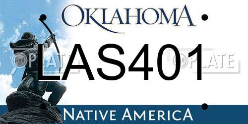 LAS401 Oklahoma License Plate