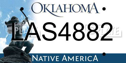 LAS4882 Oklahoma License Plate
