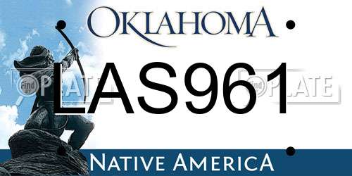 LAS961 Oklahoma License Plate
