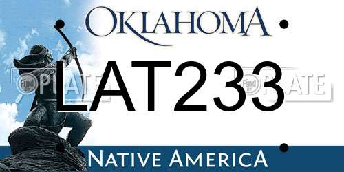 LAT233 Oklahoma License Plate