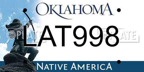 LAT998 Oklahoma License Plate