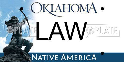 LAW Oklahoma License Plate