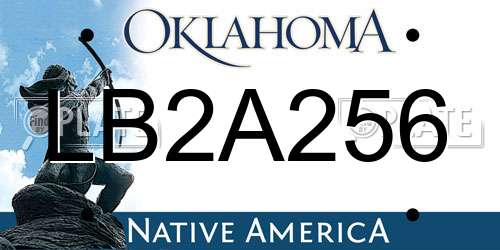 LB2A256 Oklahoma License Plate