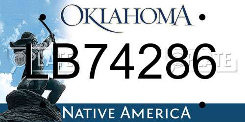LB74286 Oklahoma License Plate