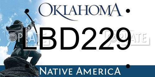 LBD229 Oklahoma License Plate