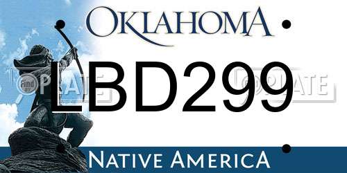 LBD299 Oklahoma License Plate