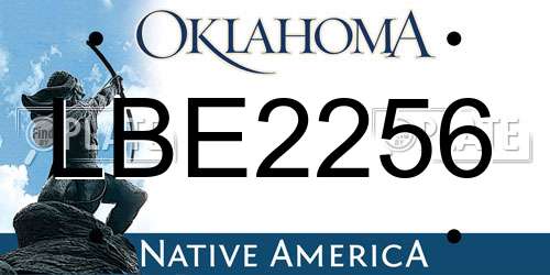 LBE2256 Oklahoma License Plate