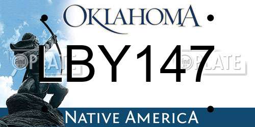 LBY147 Oklahoma License Plate