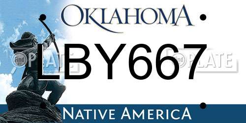 LBY667 Oklahoma License Plate
