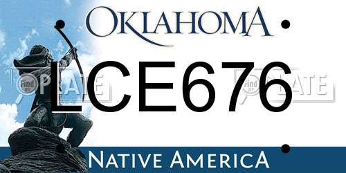 LCE676 Oklahoma License Plate