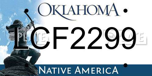 LCF2299 Oklahoma License Plate
