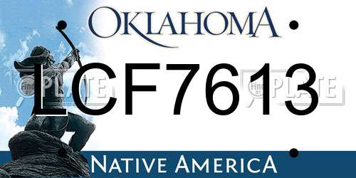 LCF7613 Oklahoma License Plate