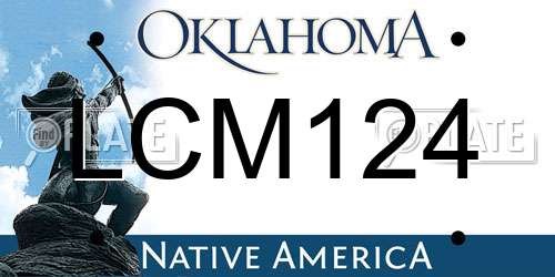 LCM124 Oklahoma License Plate