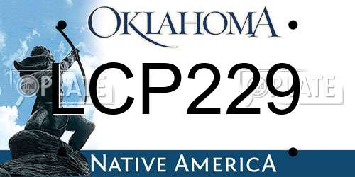 LCP229 Oklahoma License Plate