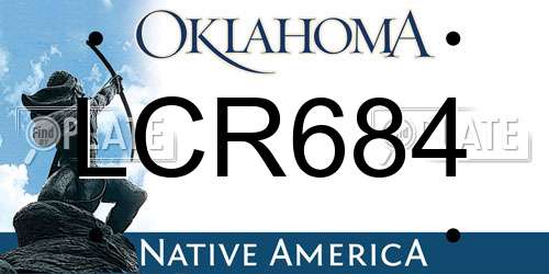 LCR684 Oklahoma License Plate