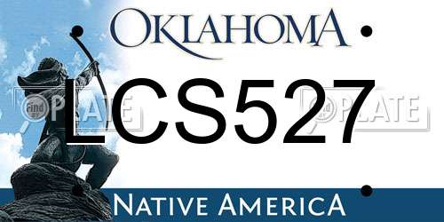 LCS527 Oklahoma License Plate