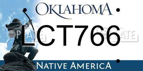 LCT766 Oklahoma License Plate