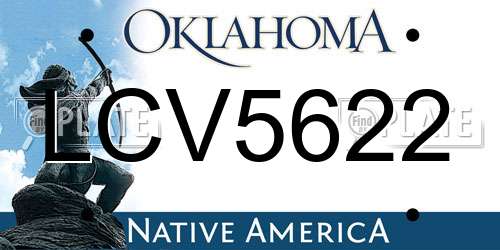 LCV5622 Oklahoma License Plate