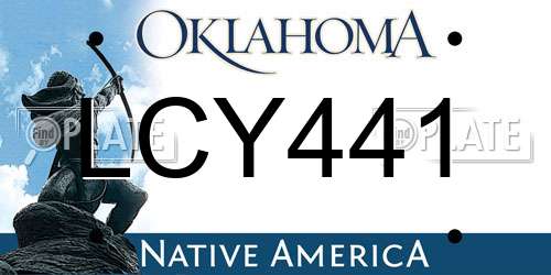LCY441 Oklahoma License Plate