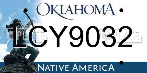 LCY9032 Oklahoma License Plate