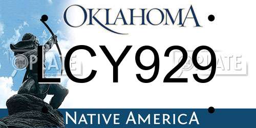 LCY929 Oklahoma License Plate