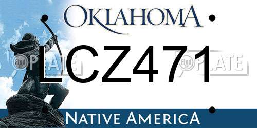 LCZ471 Oklahoma License Plate