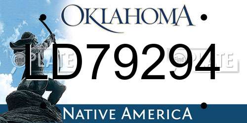 LD79294 Oklahoma License Plate