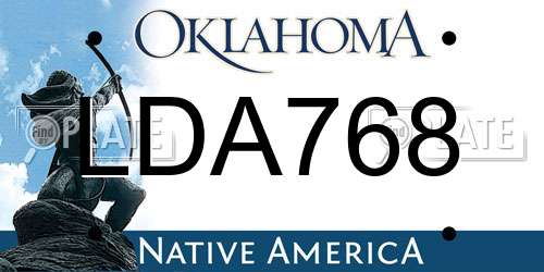 LDA768 Oklahoma License Plate