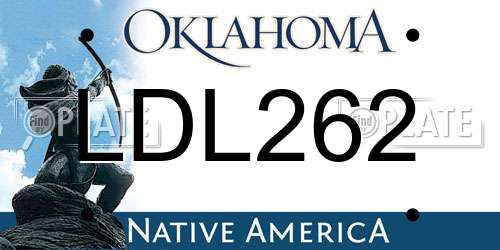 LDL262 Oklahoma License Plate