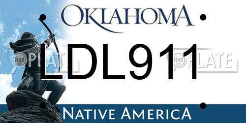 LDL911 Oklahoma License Plate